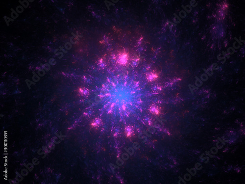 Firework space portal abstract background