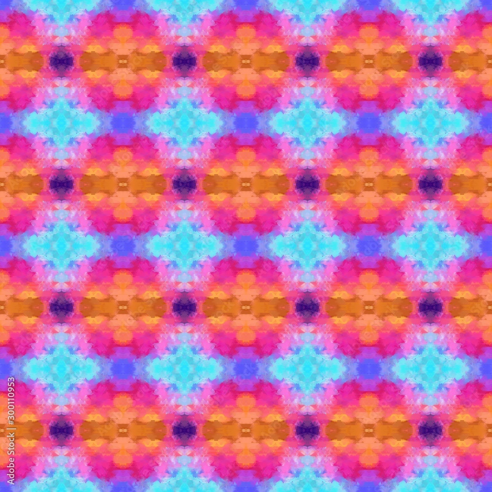 seamless abstract geometric pattern with pale violet red, mulberry  and sky blue color