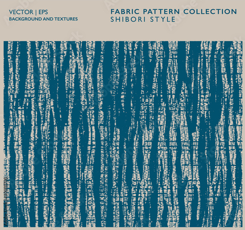 Batik navy pattern. Cotton fabric striped texture. Ink brush vector background. Shibori technique Textile print ornament.