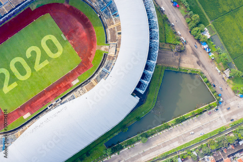 Aerial view of numbers 2020 at Gedebage stadium photo