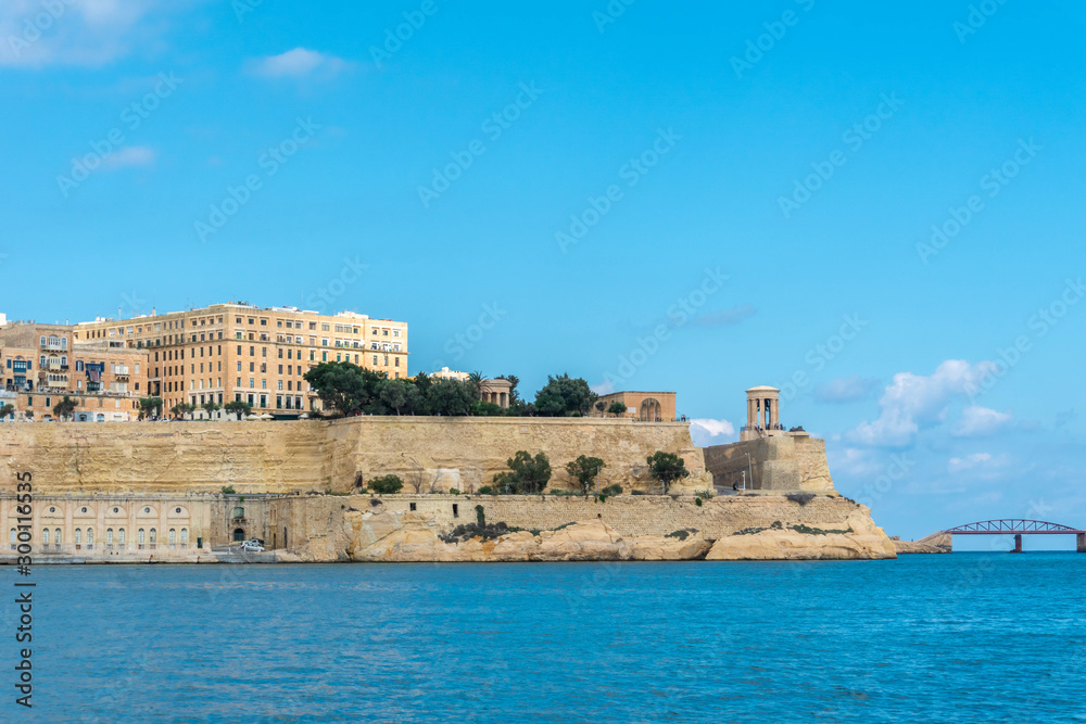 View of Valletta coastline from Birgu city