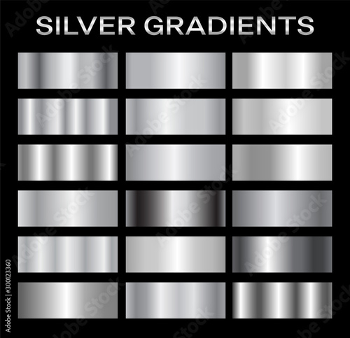 Silver Metal Gradient Collection of Swatches