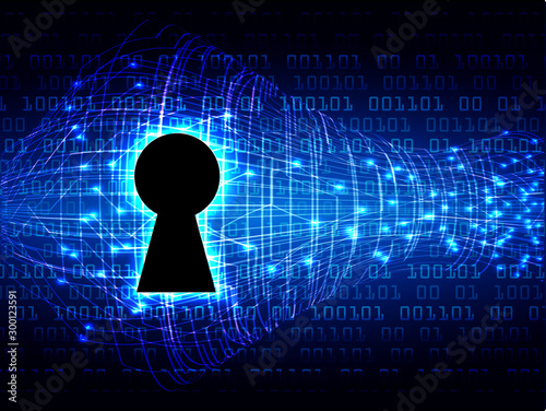 Closed Padlock on digital background, cyber security