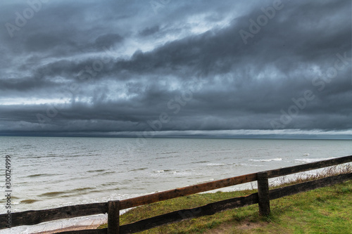 Gray autumn morning by Baltic sea.