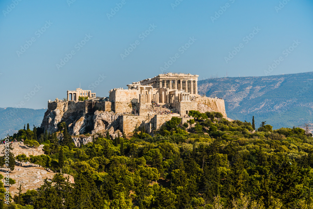 Acropolis and Parthenon in Athens Greece.