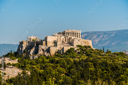 Acropolis and Parthenon in Athens Greece.