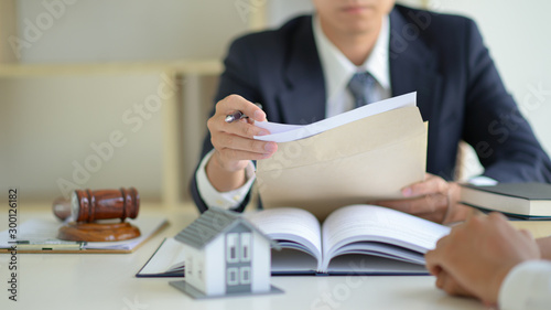 The lawyer is currently providing legal advice on real estate trading.