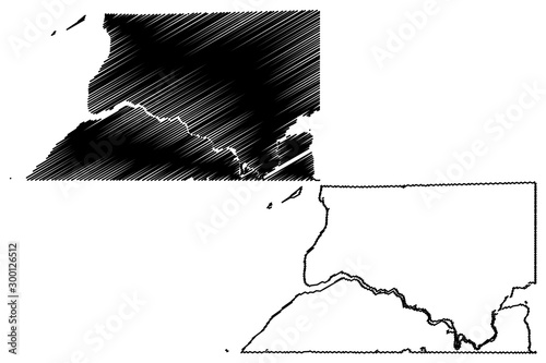 Bristol Bay Borough, Alaska (Boroughs and census areas in Alaska, United States of America,USA, U.S., US) map vector illustration, scribble sketch Bristol Bay map