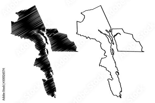 Haines Borough, Alaska (Boroughs and census areas in Alaska, United States of America,USA, U.S., US) map vector illustration, scribble sketch Haines map