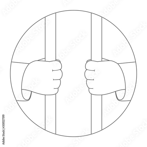 Prisoner icon. Outline. Vector illustration.