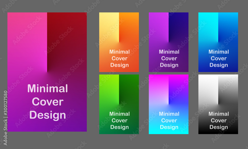 Minimal modern cover design. Dynamic colorful gradients. Future geometric patterns. Poster template vector design. Colored and black and white examples.