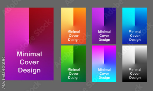 Minimal modern cover design. Dynamic colorful gradients. Future geometric patterns. Poster template vector design. Colored and black and white examples.