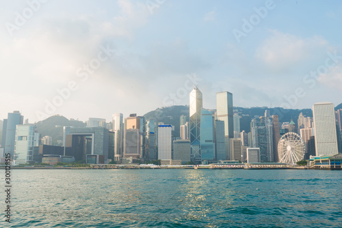 Hongkong island skyline from Kowloon city © themorningglory