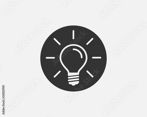 Light bulb icon vector. Llightbulb idea logo concept. Lamp electricity icons web design element. Led lights isolated silhouette.