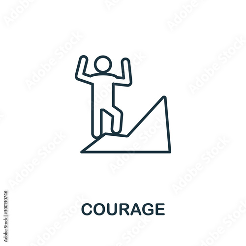 Courage icon outline style. Thin line creative Courage icon for logo, graphic design and more