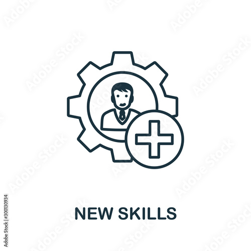 New Skills icon outline style. Thin line creative New Skills icon for logo, graphic design and more
