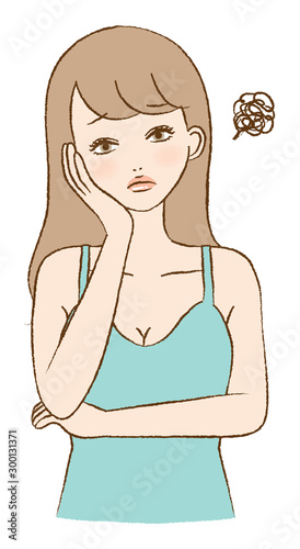 Illustration that woman is worried