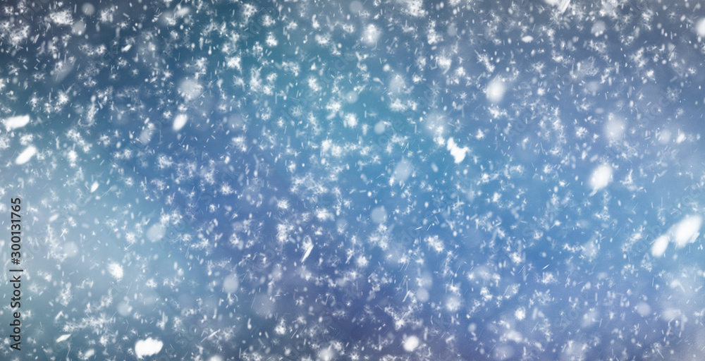 snowflakes on dark sky. Winter background