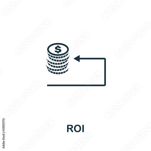 Roi icon outline style. Thin line creative Roi icon for logo, graphic design and more