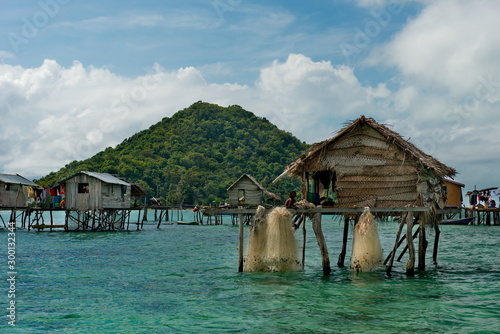 Malaysia. A Gypsy fishing village on one of the many islets on the East coast of Borneo.