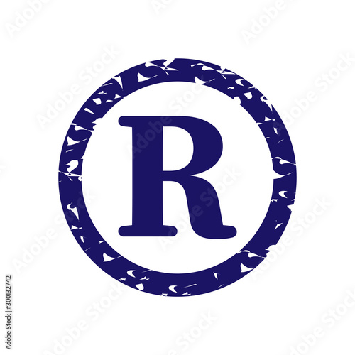 Registered trademark symbol icon vector on white background