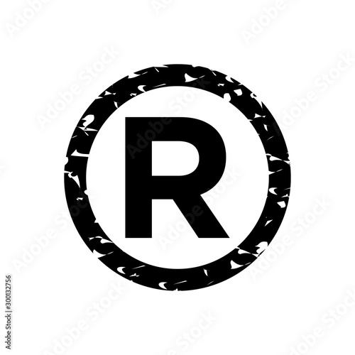 Registered trademark symbol icon vector on white background