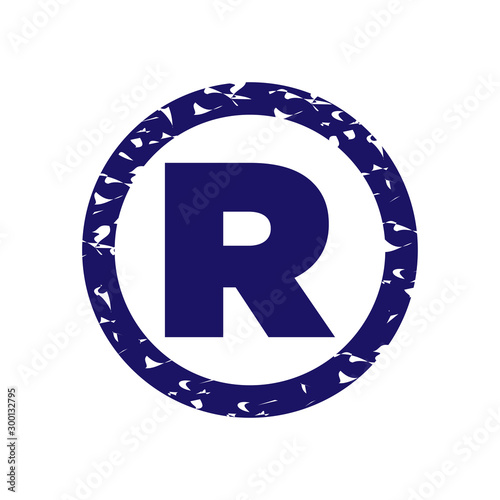Registered trademark symbol icon vector on white background
