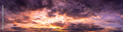 Panorama dramatic cloudy twilight sky nature backgroud
