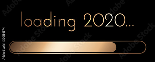 Loading 2020 New Year grey creative festive banner.