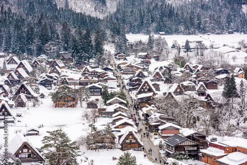 Shirakawago, Gifu, Japan Winter Village photo