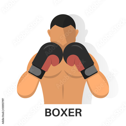 The boxer's icon on the isolated white background