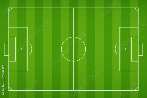 Soccer field. The top view turf that streaks with shock for playing football.