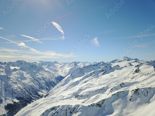 Winter at alps snow and mountain peaks