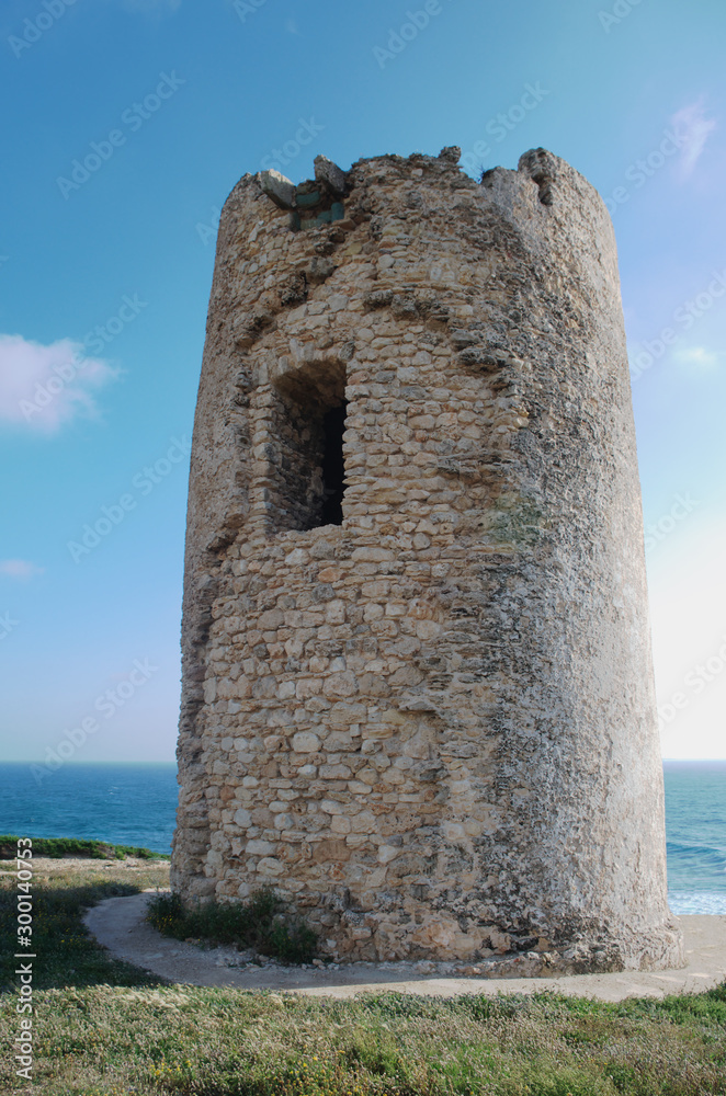 Sardinian watch towers: Torre di Sa Mora ( Sa Mora tower ), San Vero Milis, Sardinia island, Italy