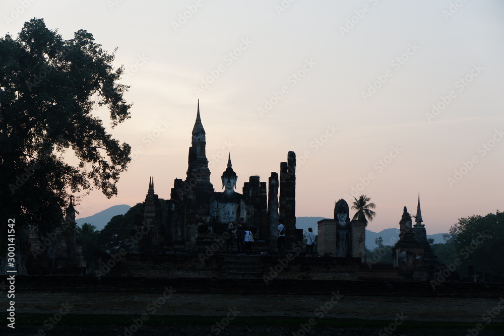 Obraz premium Sukhothai Kingdom in the past, during the reign of King Ramkhamhaeng about 700 years
