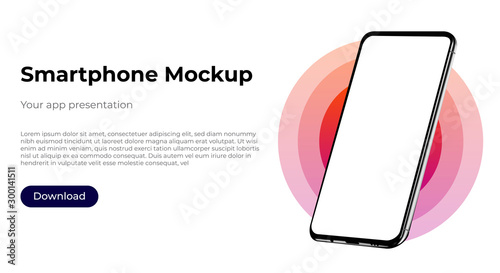 realistic smartphone template mockup for user experience presentation. Stylish concept design for websites, applications and landing pages.