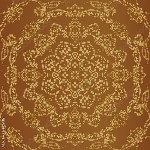 Traditional Chinese Caisson "pinyin" flower pattern, typically found in the ceiling of ancient temples and palaces.