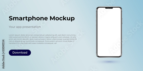 realistic smartphone template mockup for user experience presentation. Stylish concept design for websites, applications and landing pages.