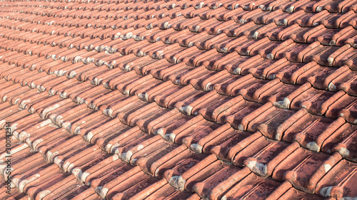 Old house tile roof pattern  beautiful background texture