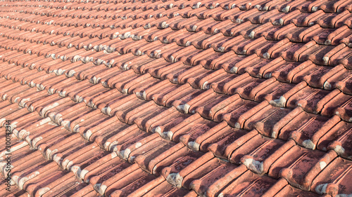 Old house tile roof pattern, beautiful background texture