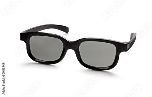 Stylish unisex sunglasses on a white background. View in half a turn. © Борис Ряузов