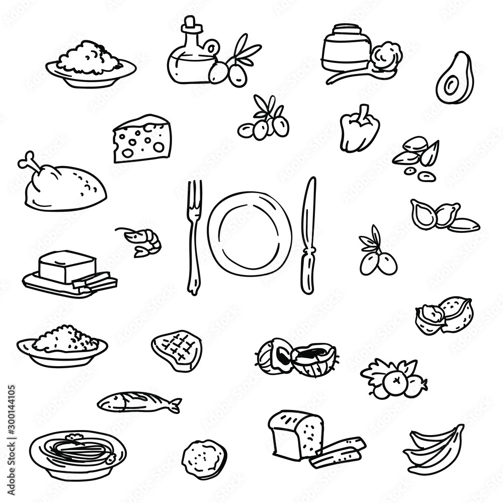 Healthy Plate Hand Drawn Lettering Stock Illustration - Illustration of  health, lifestyle: 121043053