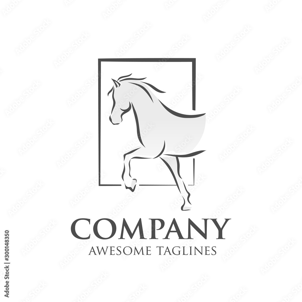 Fototapeta simple horse vector illustration best for sport races logo