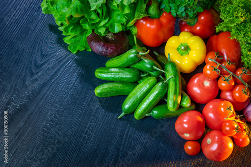 Vegetables on a dark backgr...