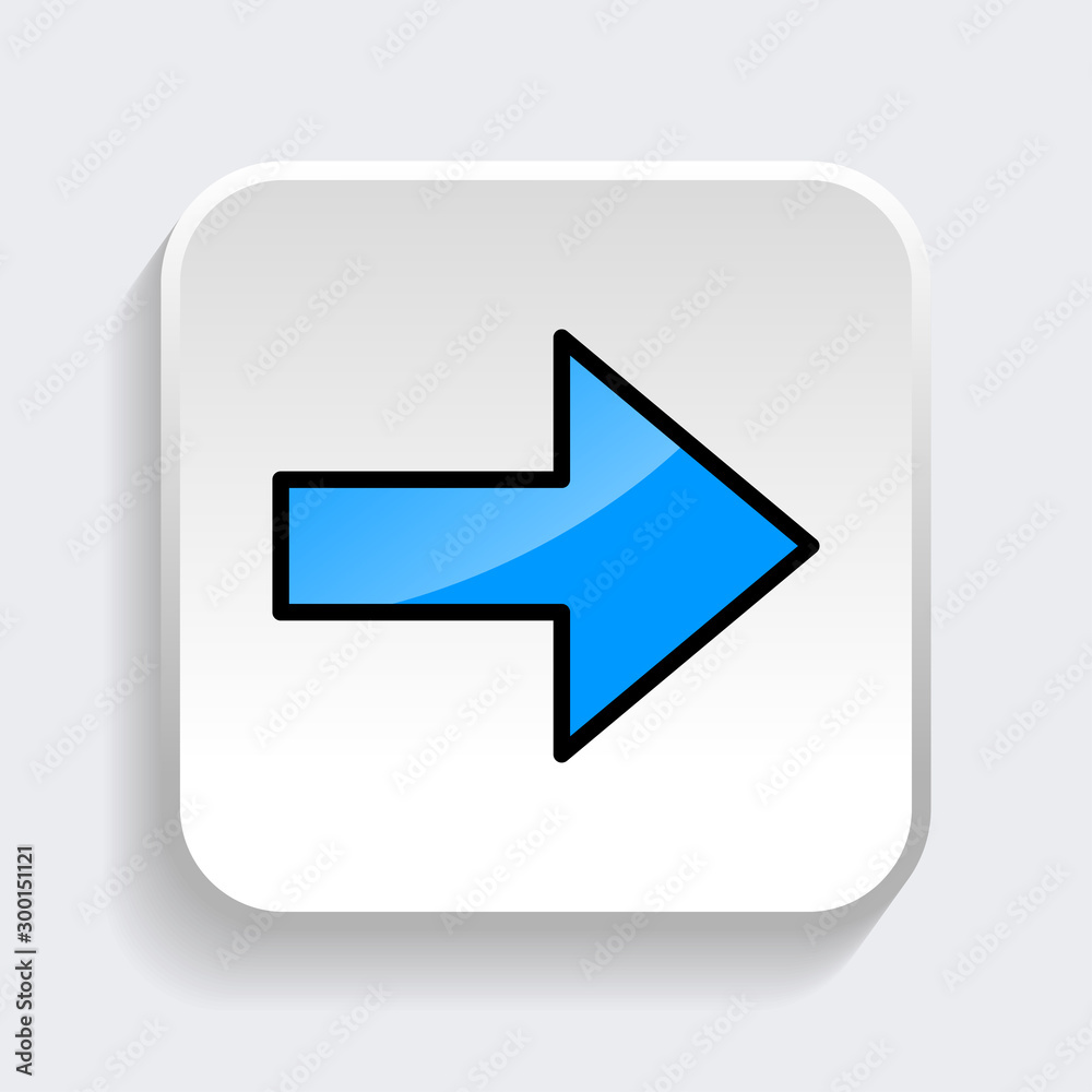 Vector Arrow icon with trendy flat style icon for web site design, logo, app, UI. Blue color isolated on white background Vector Arrow icon with trendy flat style icon for web site design, logo, app, UI. Blue color isolated on white background