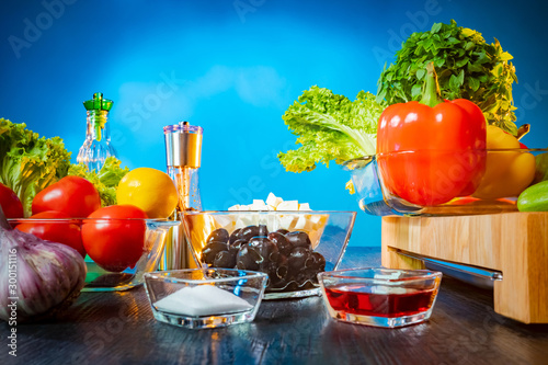 Ingredients for Greek salad...
