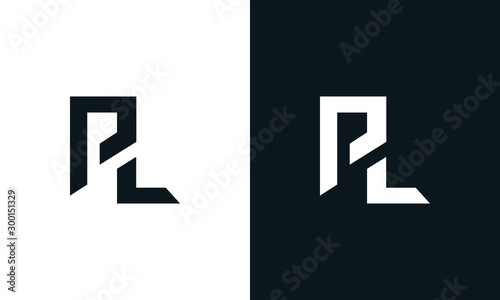 Minimalist abstract letter PL logo. This logo icon incorporate with two abstract shape in the creative process.