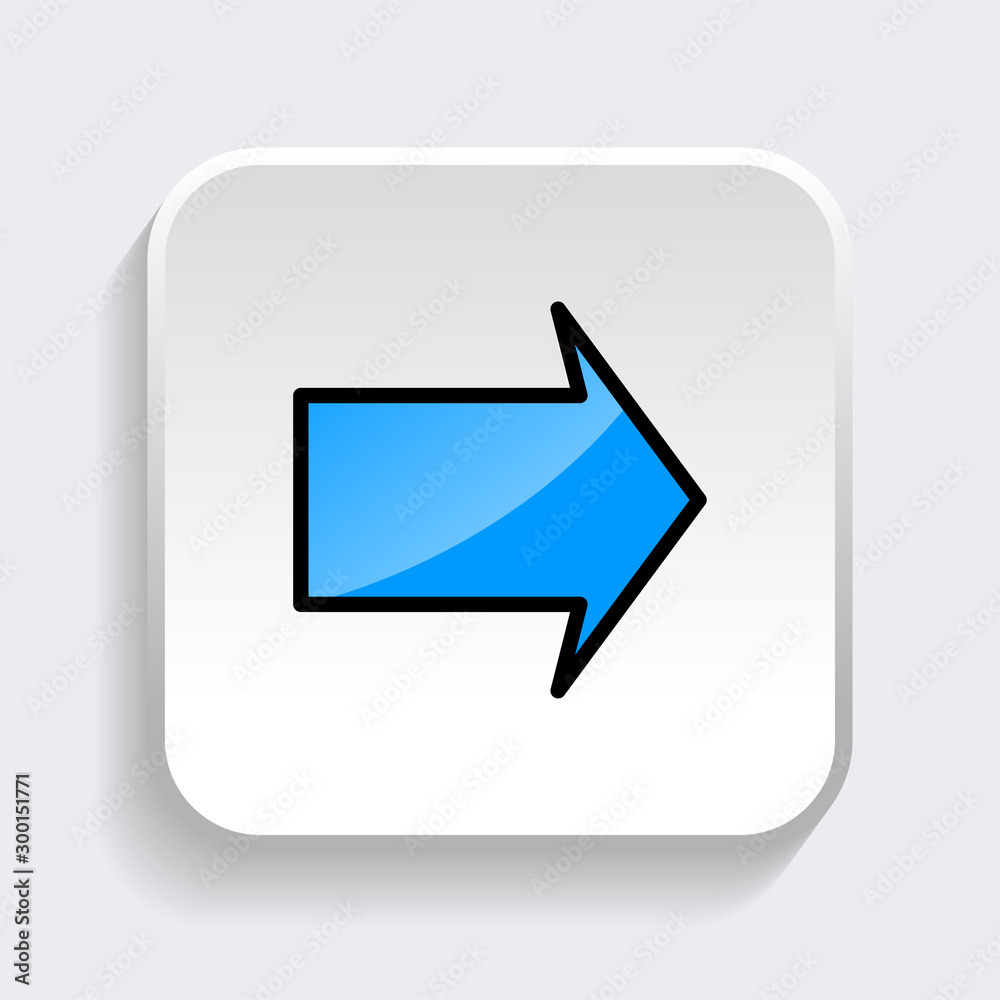 Vector Arrow icon with trendy flat style icon for web site design, logo, app, UI. Blue color isolated on white background Vector Arrow icon with trendy flat style icon for web site design, logo, app, UI. Blue color isolated on white background