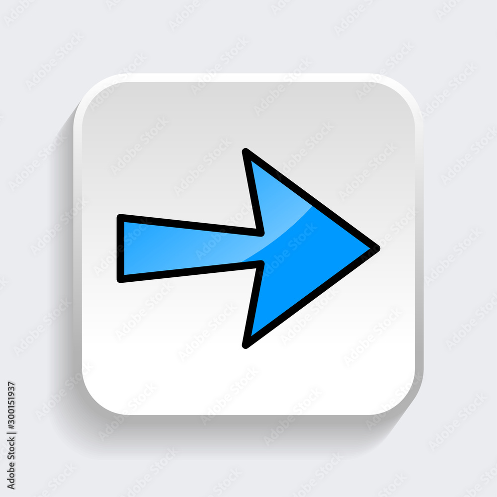 Vector Arrow icon with trendy flat style icon for web site design, logo, app, UI. Blue color isolated on white background Vector Arrow icon with trendy flat style icon for web site design, logo, app, UI. Blue color isolated on white background