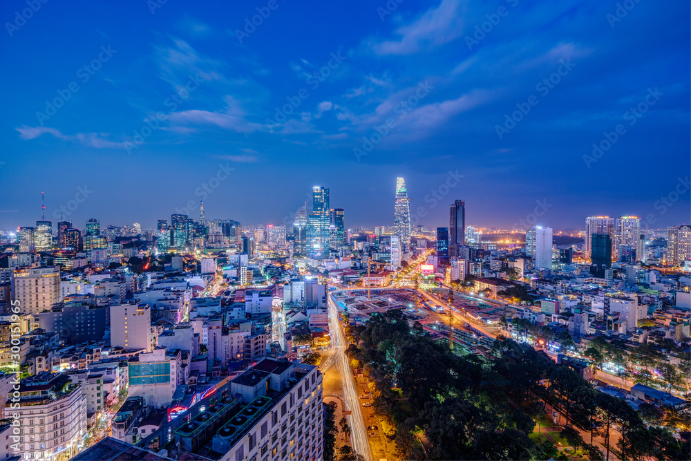 Cityscape of Ho Chi Minh City, Vietnam at night Cityscape of Ho Chi Minh City, Vietnam at night
